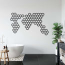 Honeycombs World Map Metal Wall Art