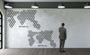 Honeycombs World Map Metal Wall Art