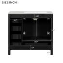 36" Black Bathroom Vanity with Ceramic Sink Combo