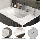 Bianco Carrara Venato Elegant Marble Vanity Top, Bathroom Vanity With Undermount Sink, Sintered Stone by HouseOfZazla
