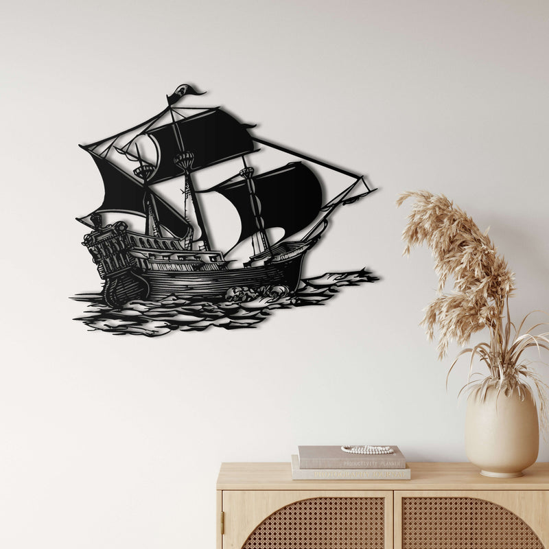 Pirate Ship Metal Wall Art