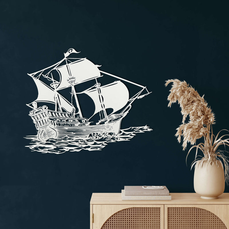Pirate Ship Metal Wall Art