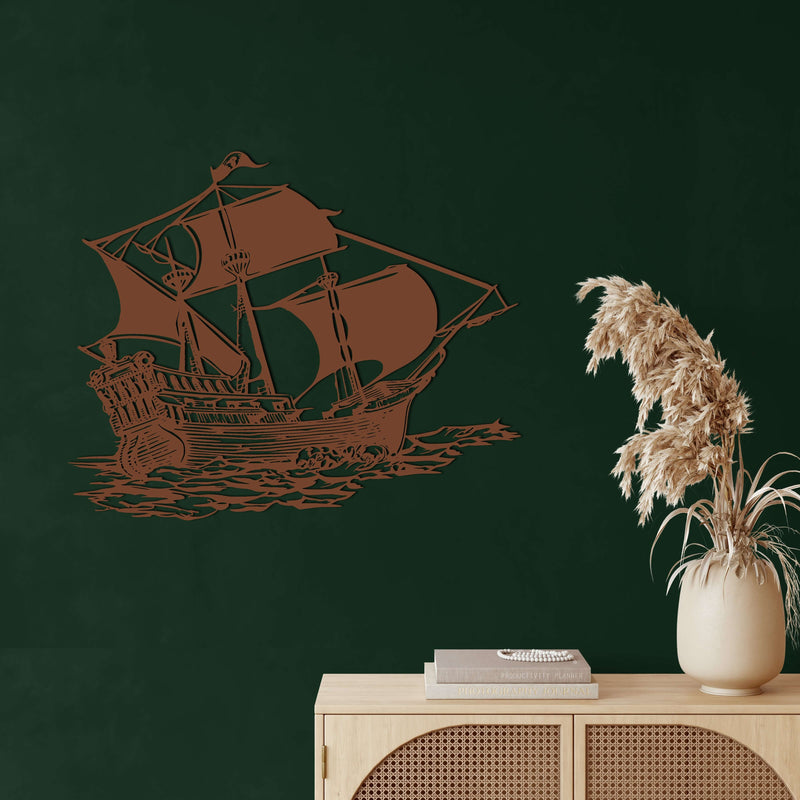 Pirate Ship Metal Wall Art