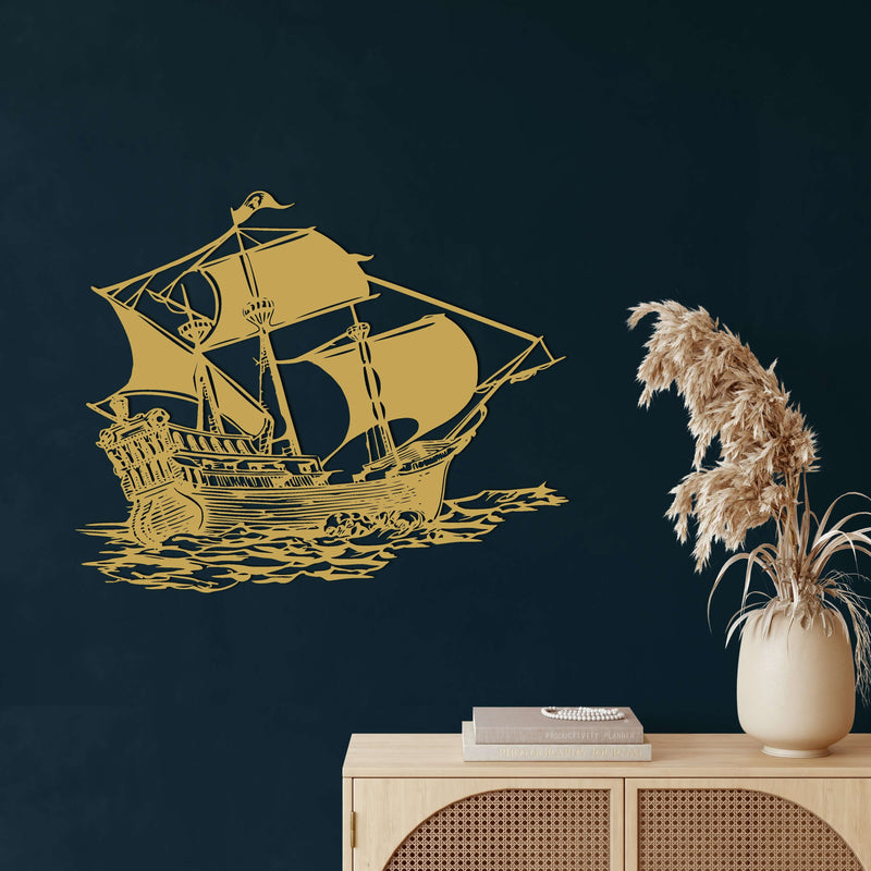 Pirate Ship Metal Wall Art