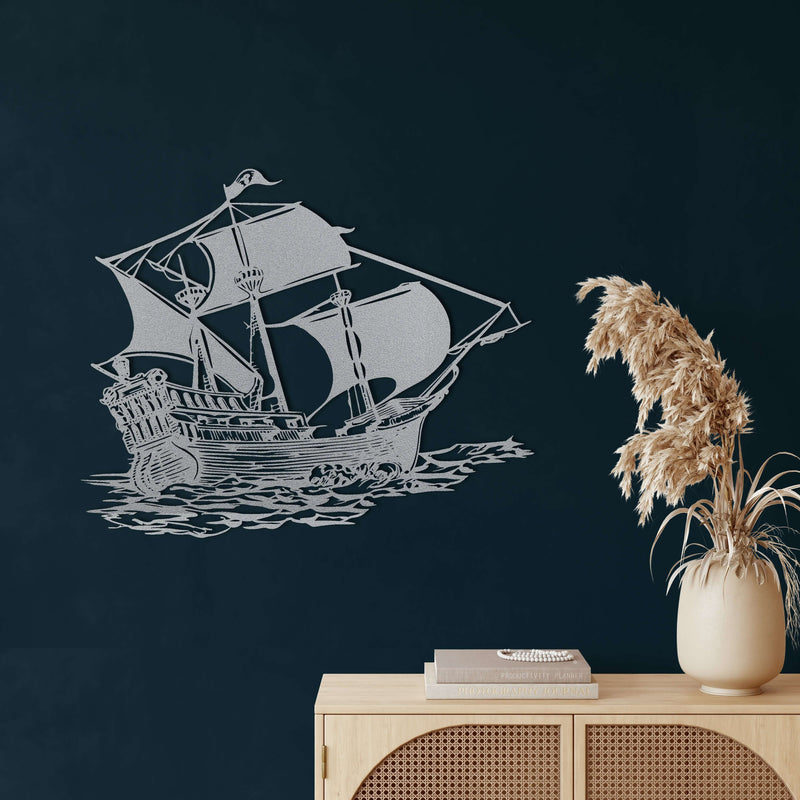 Pirate Ship Metal Wall Art