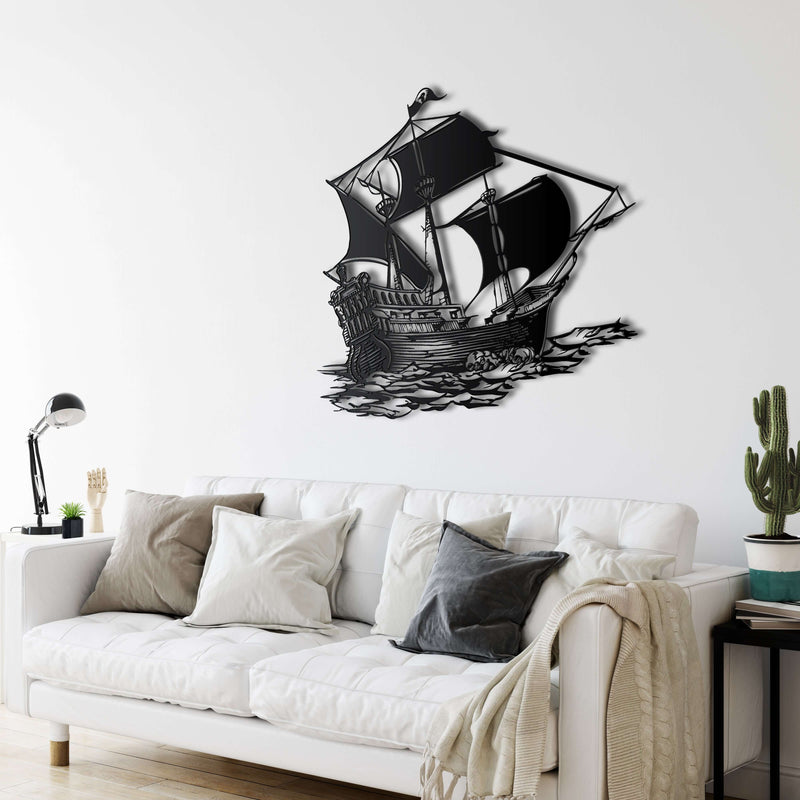 Pirate Ship Metal Wall Art
