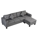 Sectional Sofa Set For Living Room With L Shape Chaise Lounge, Cup Holder And Left Or Right Hand Chaise Modern 4 Seat by Unique Piece Furniture