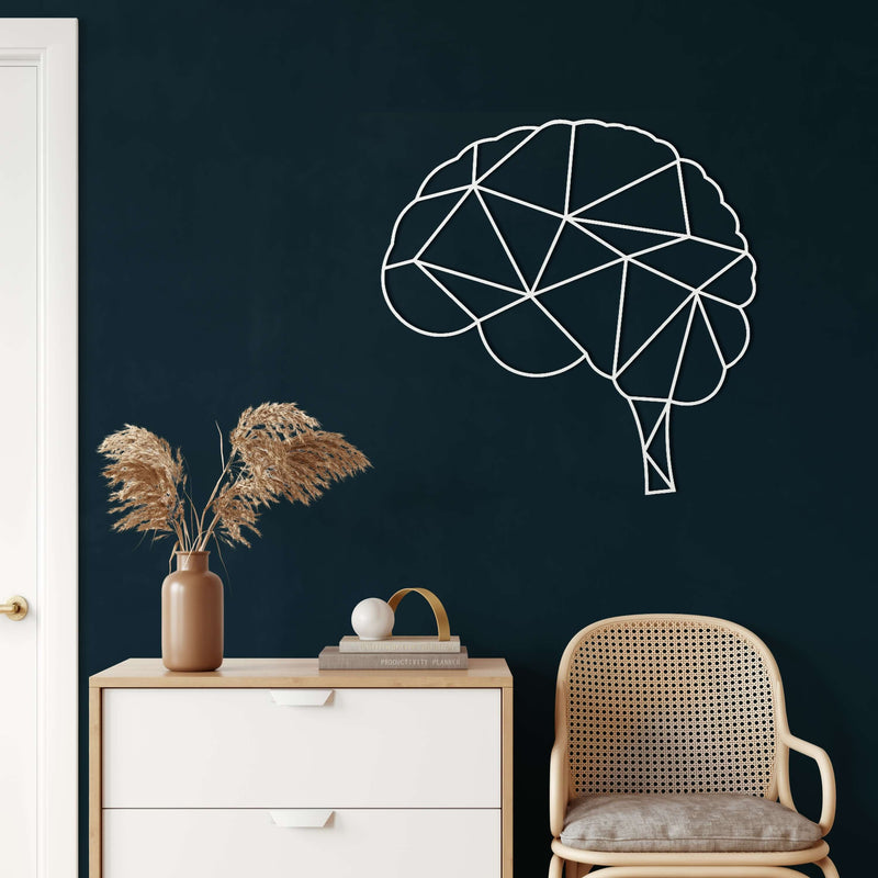 Geometric Brain Metal Wall Art