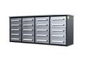 Garage Storage Cabinets With Workbench (With 20 Drawers) - Silver by HouseOfZazla