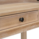 4-piece Dining Bar Table Set with 3 Upholstered Stools, Multifunctional Dining Table with 3 Drawers (Natural Wood Wash)