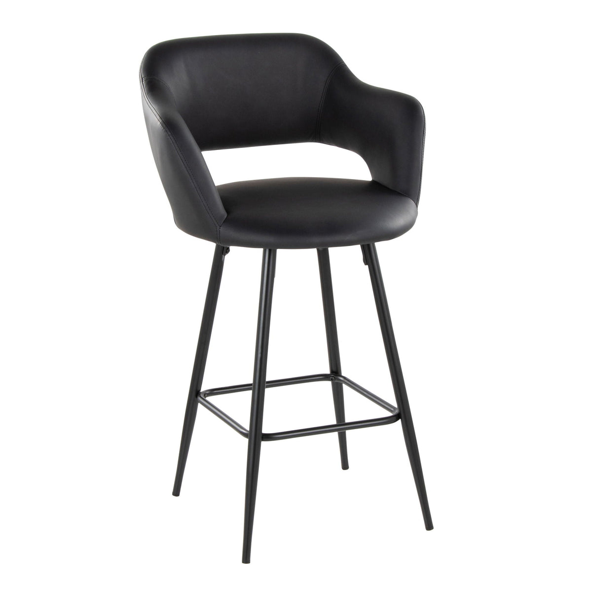 Margarite - Contemporary Fixed Height Counter Stool With Square Footrest (Set of 2), photo 8 of 20