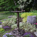 Round Cast Aluminum Metal 29-in Bronze Bird Bath with Roses