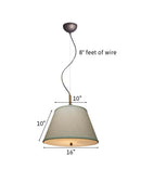 16"W Gold-laced Cafe Pendant Light with Textured Oatmeal Slotted Pendant Empire Shade and Diffuser