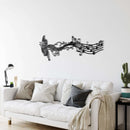 Butterfly and Melody Notes Metal Wall Art
