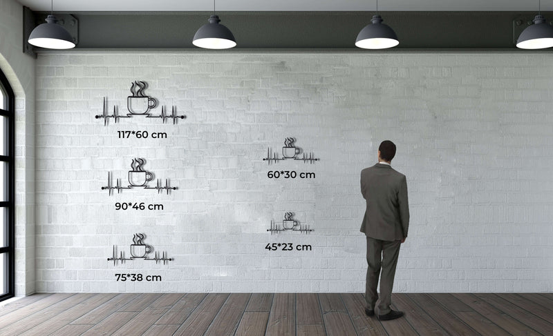 Ekg Coffee Metal Wall Art