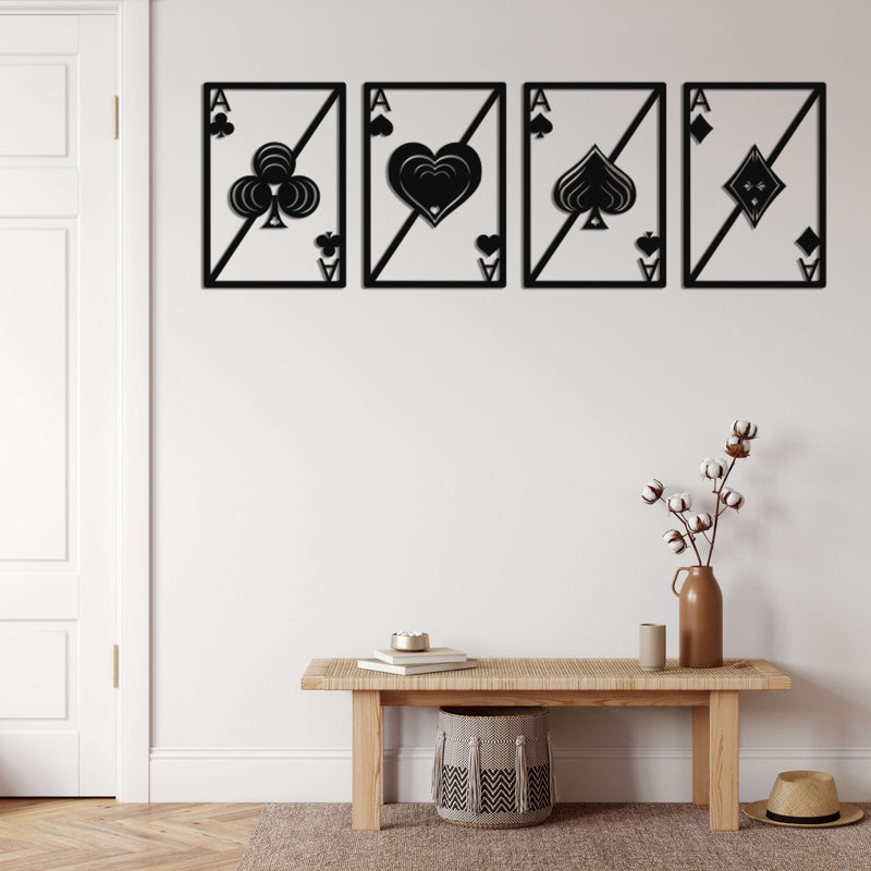 Set Of Ace Metal Wall Art