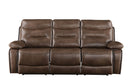 Aashi Leather Gel Match 3 Piece Recliner Living Room Set - Brown