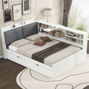 Platform Bed With Trundle, Shelves, And Storage Headboard by Unique Piece Furniture