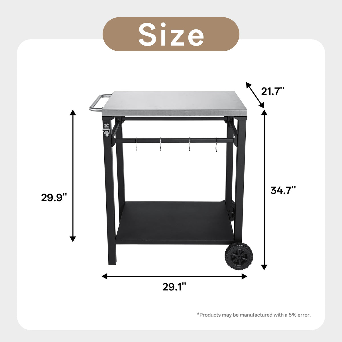 2-Tier Outdoor Grill Cart, photo 5 of 10