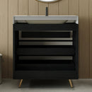 Modern Free-Standing Bathroom Vanity with Ceramic Vessel Sink & Durable Sintered Stone Top by HouseOfZazla