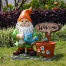 Outdoor Garden Gnome Flower Pot Planter