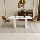Oval Dining Table With Wood Strip Base by HouseOfZazla