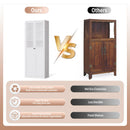 Tall Metal Kitchen Pantry Cabinet With Adjustable Shelves And Silent Magnetic Doors - White by HouseOfZazla