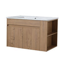 30 Inch Bathroom Vanity With White Ceramic Basin and Adjust Open Shelf (KD-PACKING)