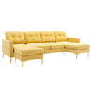 Modern L - Shape Convertible Sectional Sofa With Movable Ottoman by HouseOfZazla