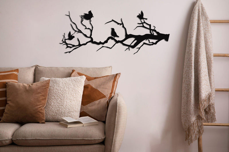 Birds on Branch Metal Wall Art