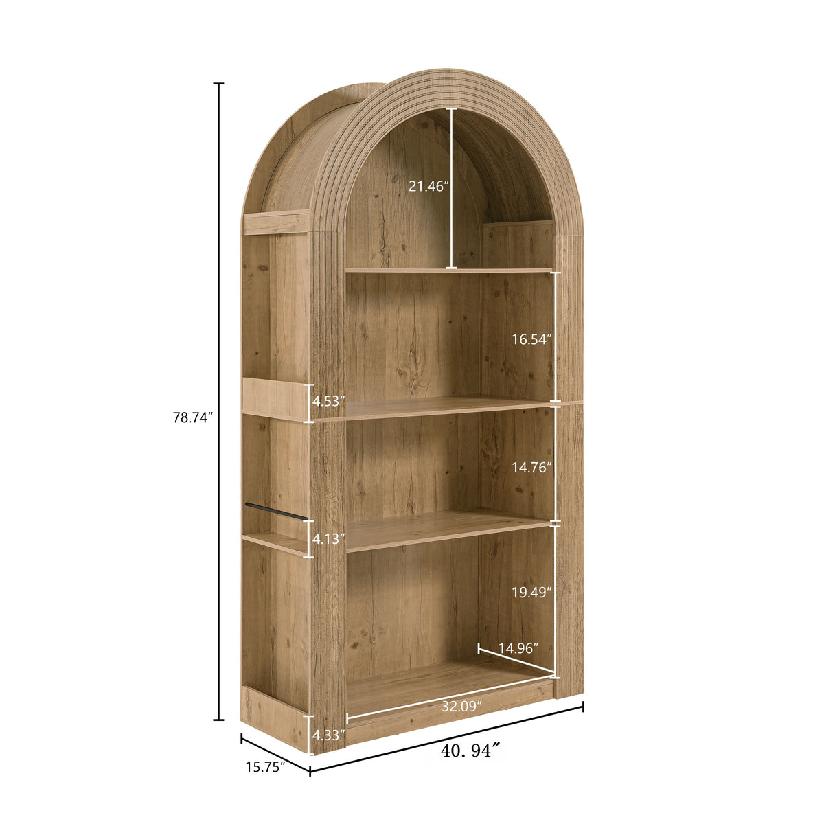 78.74" Tall Arched Bookcase, photo 4 of 10