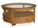 Durant - Round Cocktail Table With Casters - Honey Brown by Unique Piece Furniture
