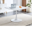 Table Mid-Century Dining Table For 4-6 People With Round Table Top, Pedestal Dining Table, End Table Leisure Coffee Table by Unique Piece Furniture