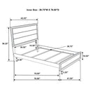 Twin Panel Bed With Tapered Legs - Gray
