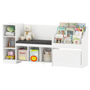 Kids Bookcase with Reading Nook 4-in-1 Standing Toy Organizer-White by LJGDeals