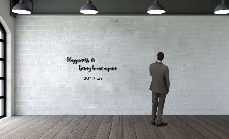 Happiness is Being Home Again Metal Wall Art