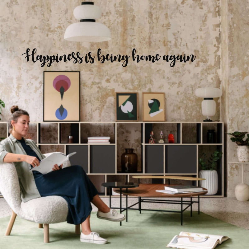 Happiness is Being Home Again Metal Wall Art