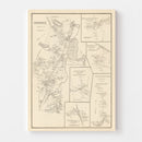 Vintage Map of Moultonville, New Hampshire 1892