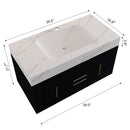 39.4" Wall-Mounted Bathroom Vanity with Sink