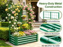 4x2x1FT Galvanized Raised Garden Bed with Arch Trellis