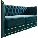 Chesterfield Velvet Sofa 84.65 inch for Living Room GREEN Color