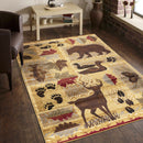 Nature's Nest - 5'3" X 7'3" Polypropylene, Lodge Area Rug - Multi / Beige by HouseOfZazla