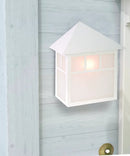 11"H Artisan 1-Light Textured White Pocket Outdoor Wall Light by LampsUSA