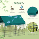 73" Small Animal Playpen, Pet Playpen Yard Fence for Rabbits, Chicken, Chinchillas with Roof for Indoor & Outdoor, Green