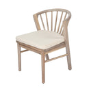 Outdoor Dining Chairs Set of 2 with Acacia Wood and Cream Washable Cushions by HouseOfZazla