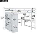 Loft Bed With Built In Wardrobe, Shelves And Drawers
