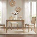 Dining Chair With Synthetic Cane Back And Upholstered Seat (Set of 2) - Natural by HouseOfZazla