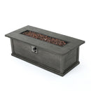 Transitional Rectangular Outdoor Propane Fire Pit With 50,000 BTU by HouseOfZazla