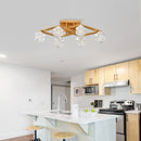 6 Light Crystal Ceiling Light For Dining Room, Modern Ceiling Lamp With Light Fixture For Entryway, Lobby, Kitchen, Bedroom, Living Room, Conference Room, (6*G9 Bulbs Included) by HouseOfZazla