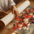 Cherry Blossom Oil Painting – Impressionist Floral Vase Wall Art